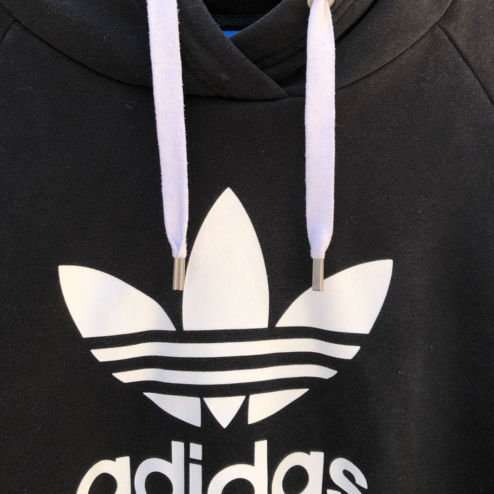Adidas hoodie crop sweatshirt spell out graphic - Picture 5 of 7